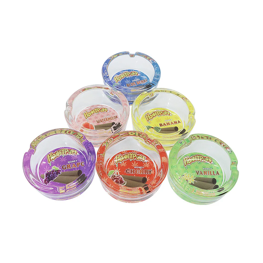 

Ashtray Portable Lightweight And Easy To Clean Ashtray New Round Pattern Glass, As shown