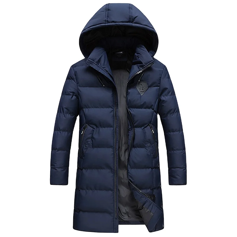 

Wholesale Men's padded Jacket thick windproof outdoor puffer mid length custom parka coat men Warm Coats Male Outerwear, Customized color