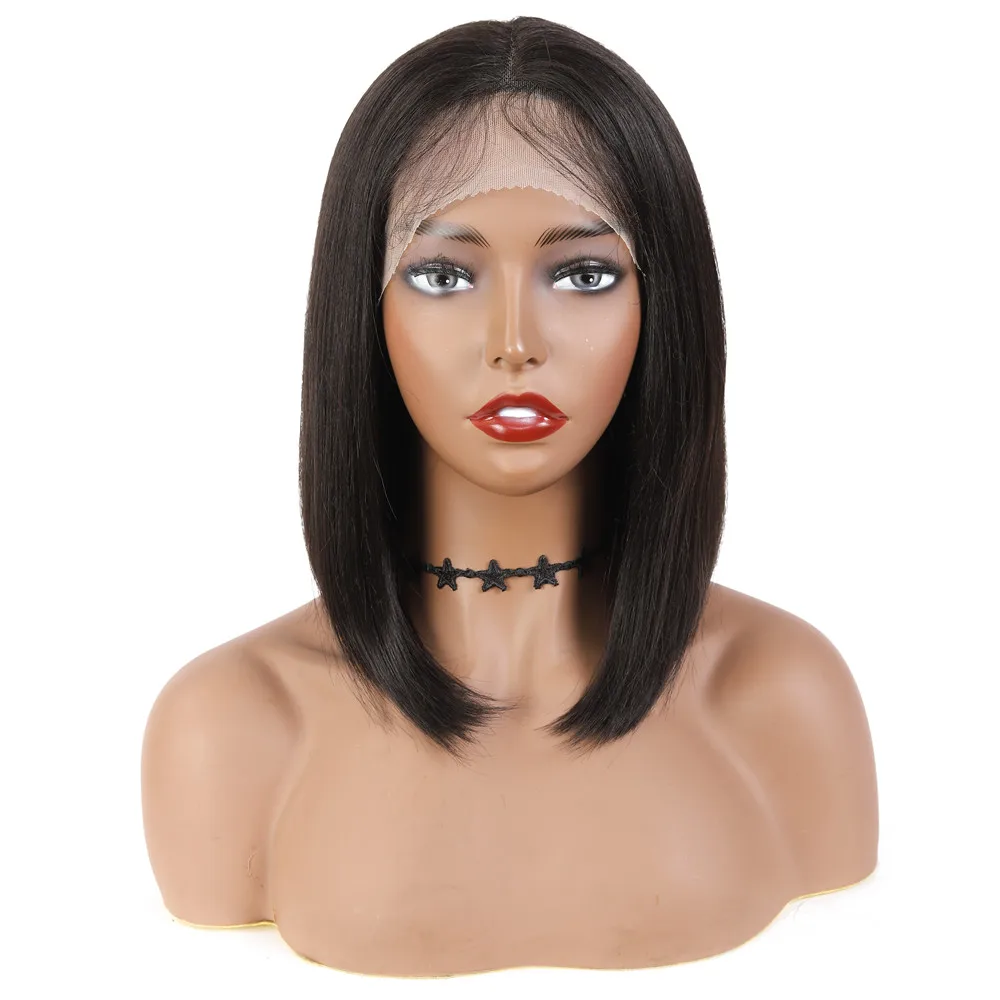 

Straight Bob Middle Part HD Lace Front Wig Lace Frontal Natural Black Colored Hair Wig Synthetic Hair Wig For Hair Vendors