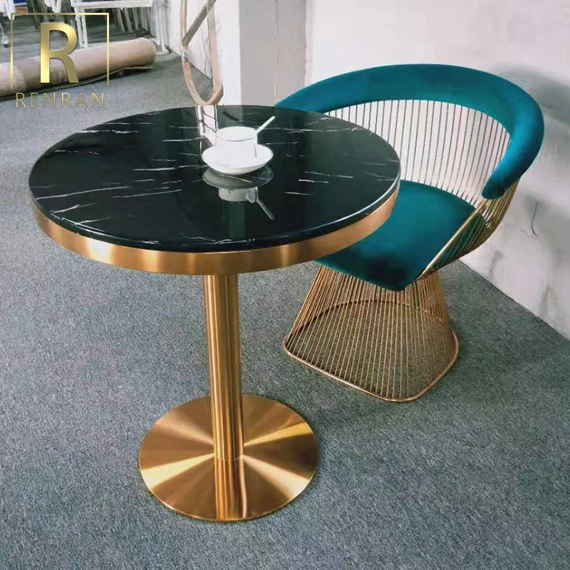 
popular commercial furniture luxury white marble gold coffee cafe restaurant dining tables 