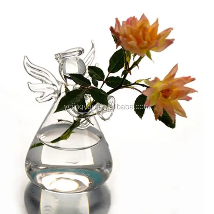 

Modern Decorative Hanging Angel Shaped Glass Vases, Clear transparent