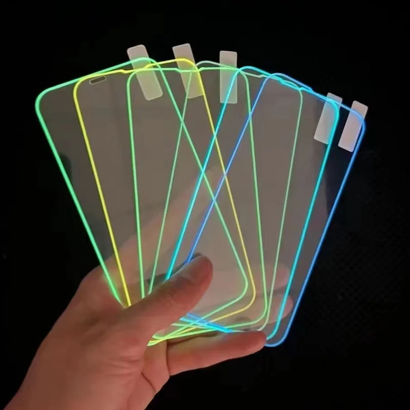 

Colorful Glowing Fluorescence Tempered Glass For Samsung Galaxy A54 A53 A71 A51 A31 A32 A12 S22 Plus Luminous Screen Protector
