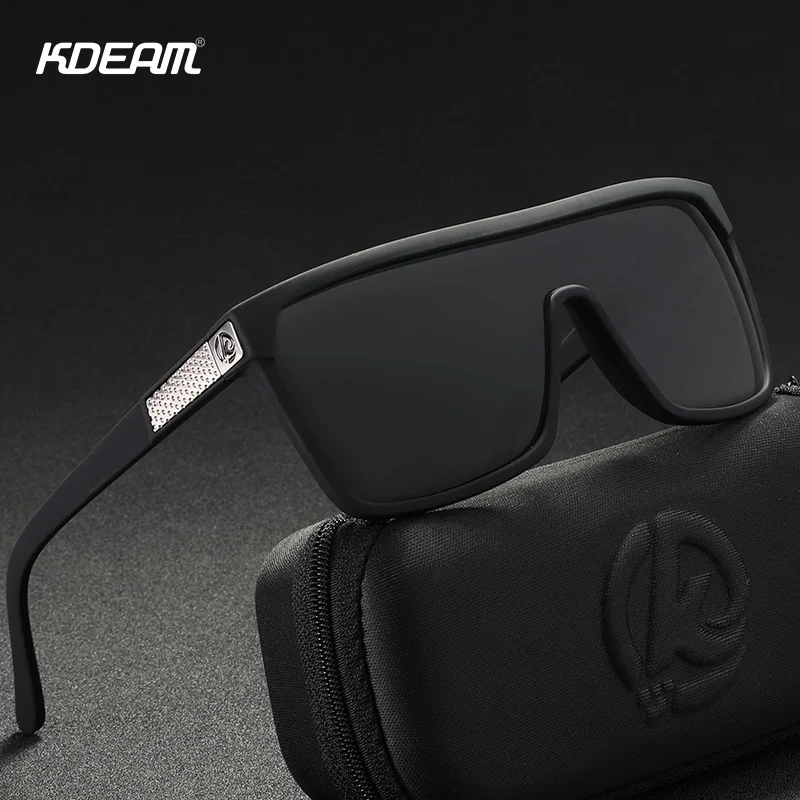

KDEAM Hot Sale Custom Logo Wholesale Polarized Windproof Cycling Sunglasses Men Oversized One Piece Lens Safety Shades 2021