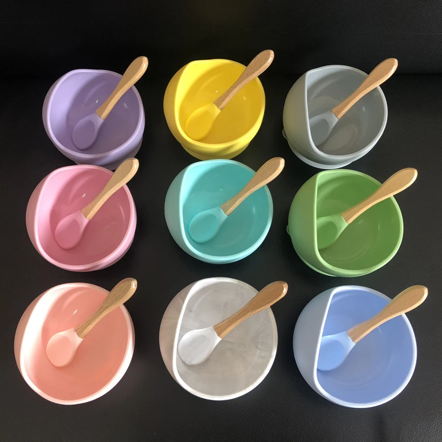 

Silicone Suction Bowl & Spoon for Baby and Toddler Self Training Feeding M2321