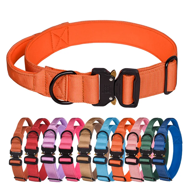 

Wholesale dog protective collar custom dog collar with hardware buckles