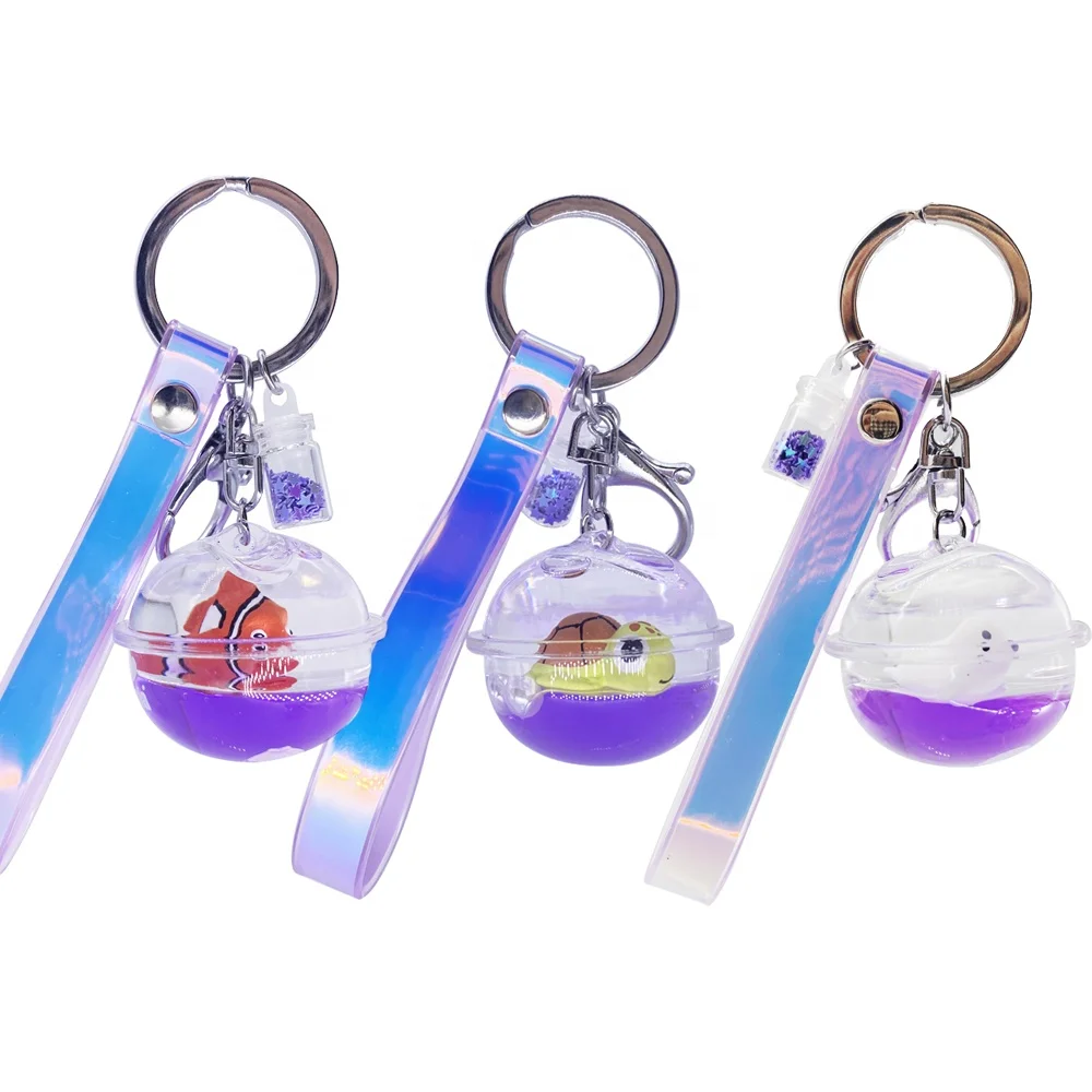

Wholesale Custom Print Large Demand Cute Acrylic Small Liquid Floating Keychains