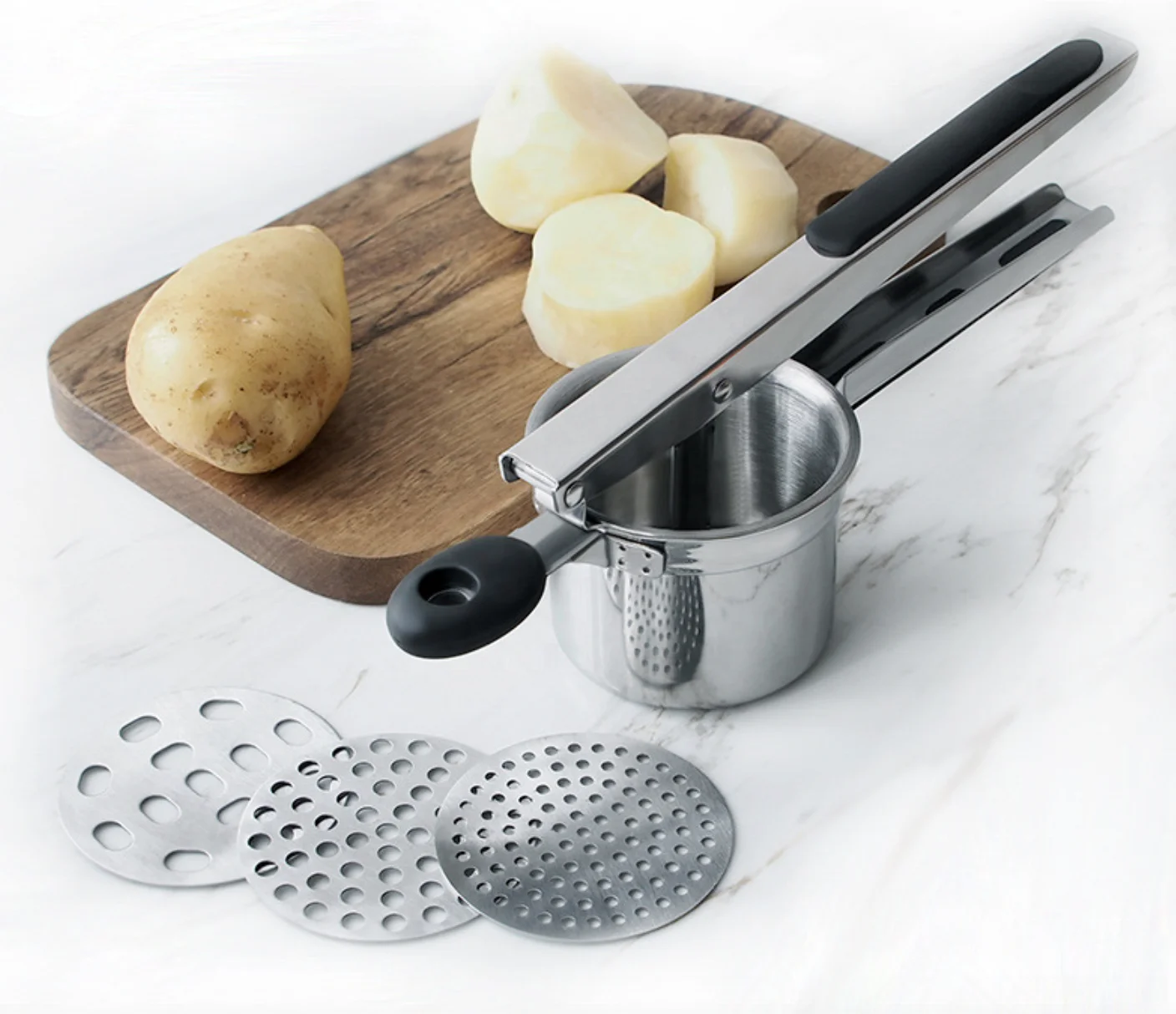 

Safe material housewares fruit potato masher stainless steel mini potato masher