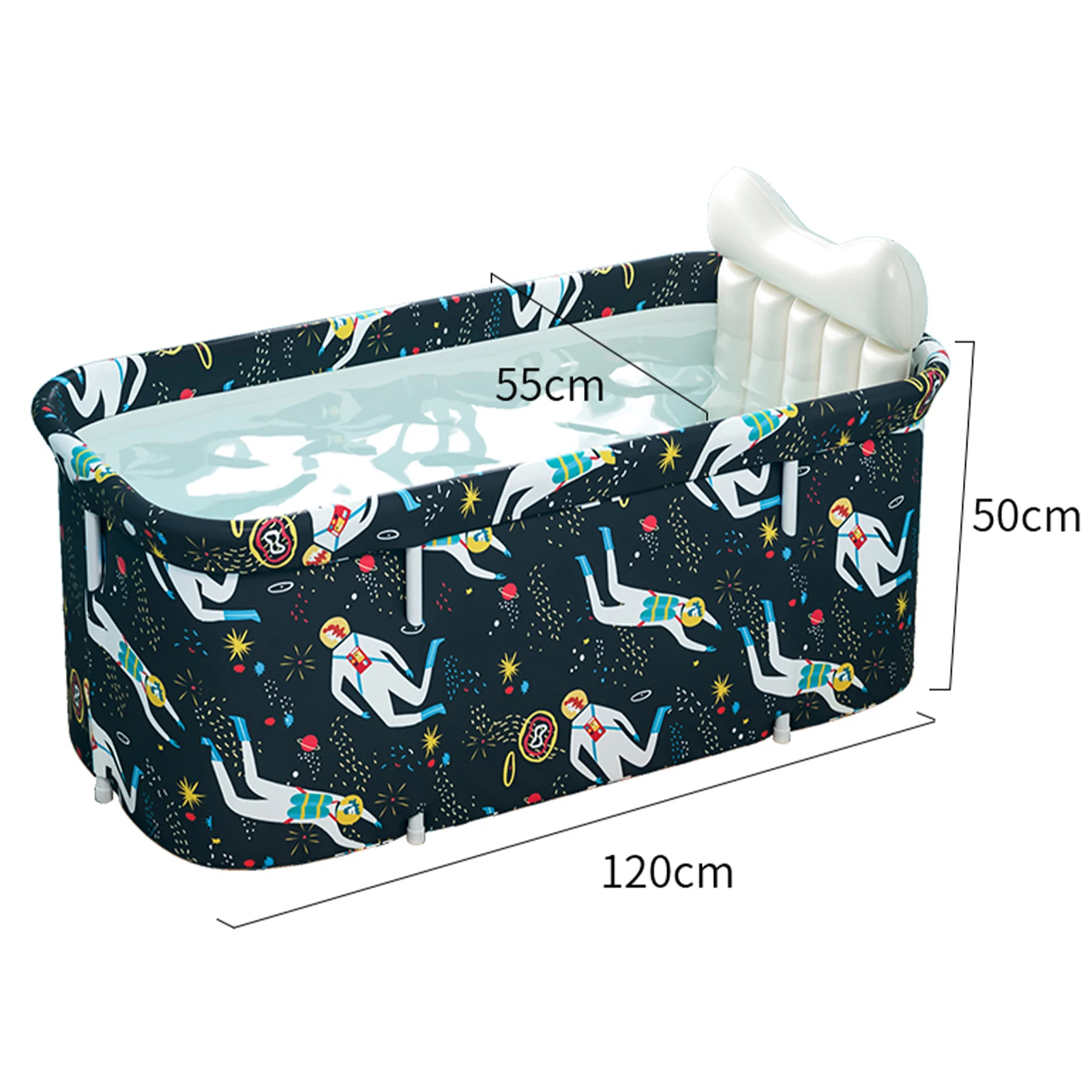 

Spaceman Pattern One Get Eight Bathtub Set Portable Folding Tub Bucket Kit For Adult Family