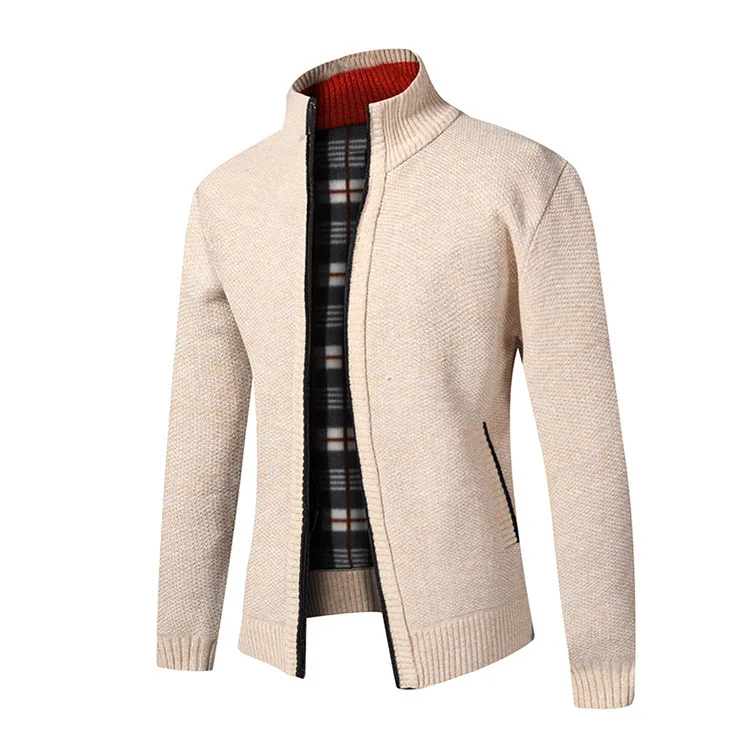 

2021 Winter Fashion Men's Thick Sweater Autumn/Winter Warm Zip up Cardigan Sweater For Men, Custom color