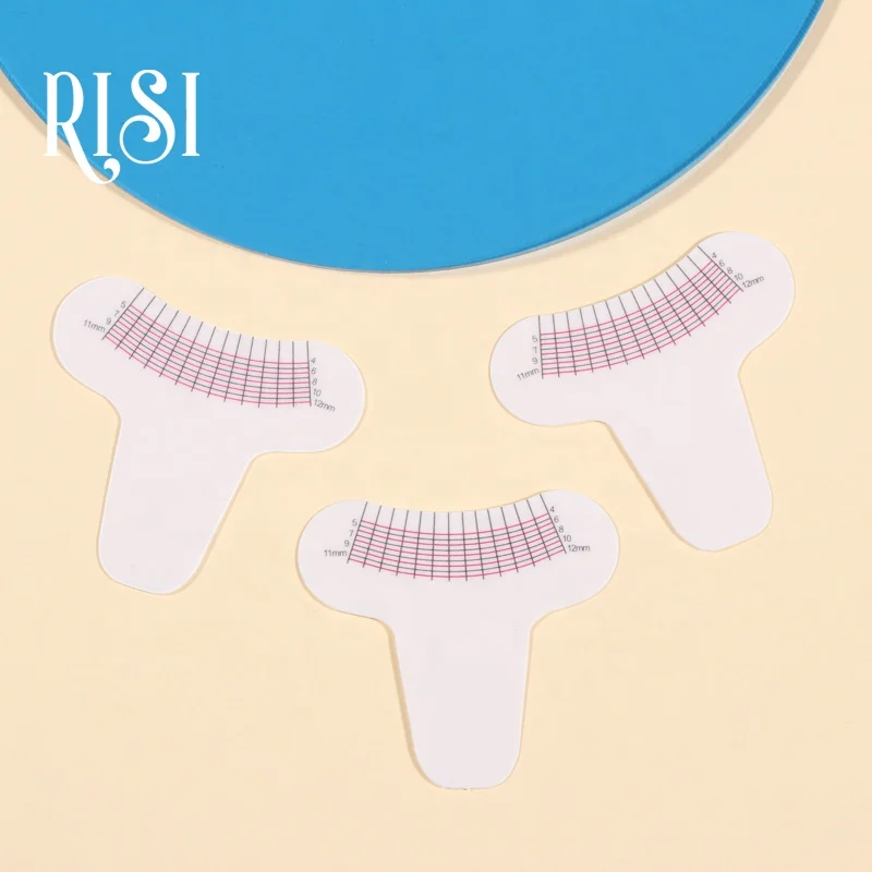 

RISI Factory Sell White Lash Ruler Professional Lashes Length Tools Eyelash Measuring Ruler Offer Private Label