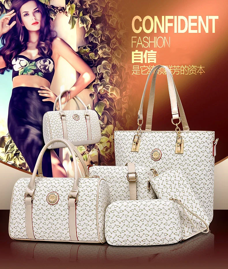 

New set bags bags handbag set handbag 6 pcs lady set bag women