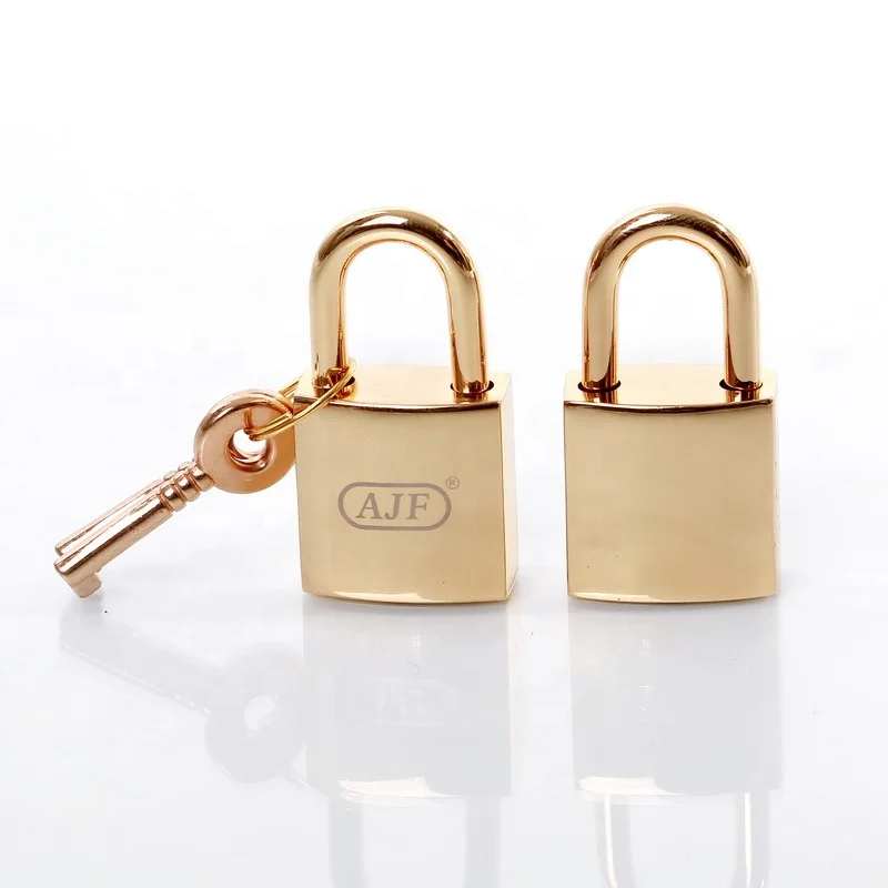 

AJF Mini Gold Square Padlock Tiny Luggage Bag Jewelry Box Lock