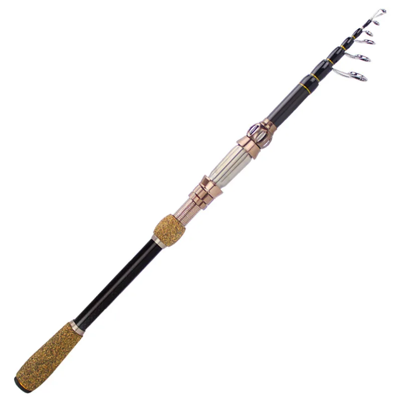 

Ice Fishing Rod Short Section Shrimp Rod Carbon Telescopic Fishing Rod, Black