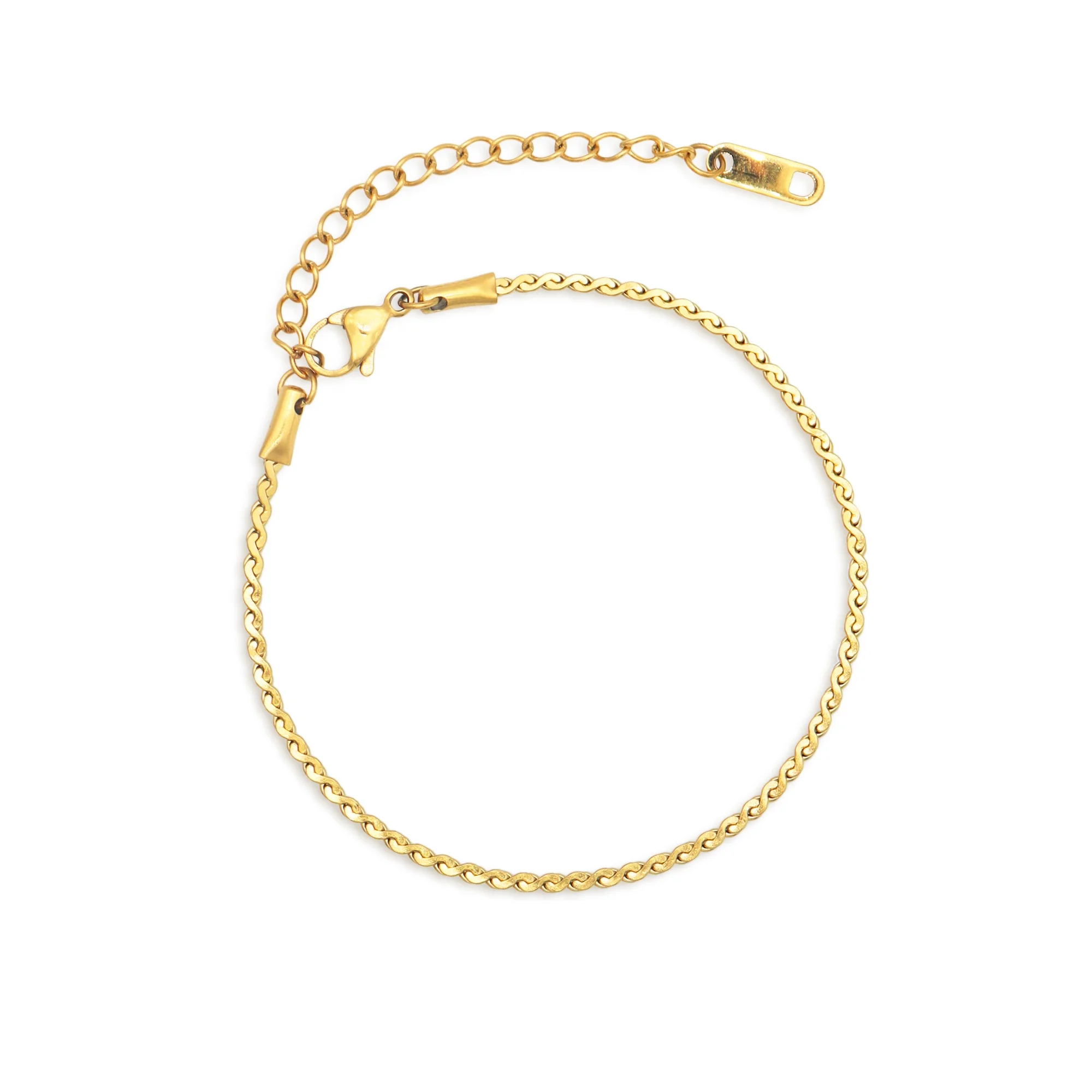 

Chris April fashion jewelry 316L stainless steel 18k gold plated joyeria acero inoxidable hand chain bracelet women