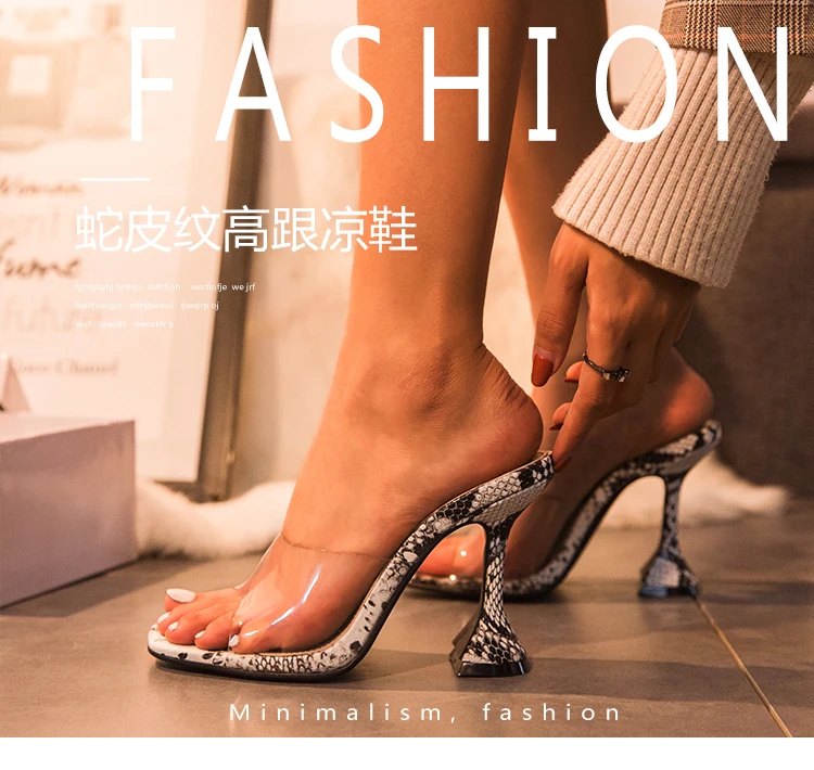

2022 clear film serpentine glass heel sandals summer women's sandals
