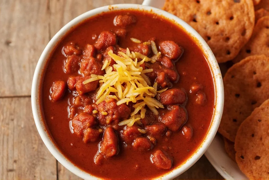 Homemade chili Colorado in a bowl