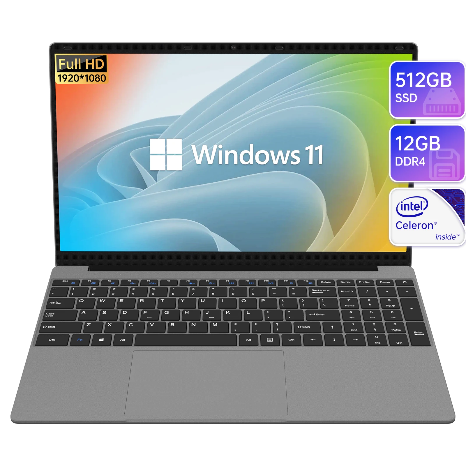 

Wholesale 15.6 inch Laptops 12GB RAM 512GB SSD Core N5095 Office Computer PC Fingerprint Unlock Notebook