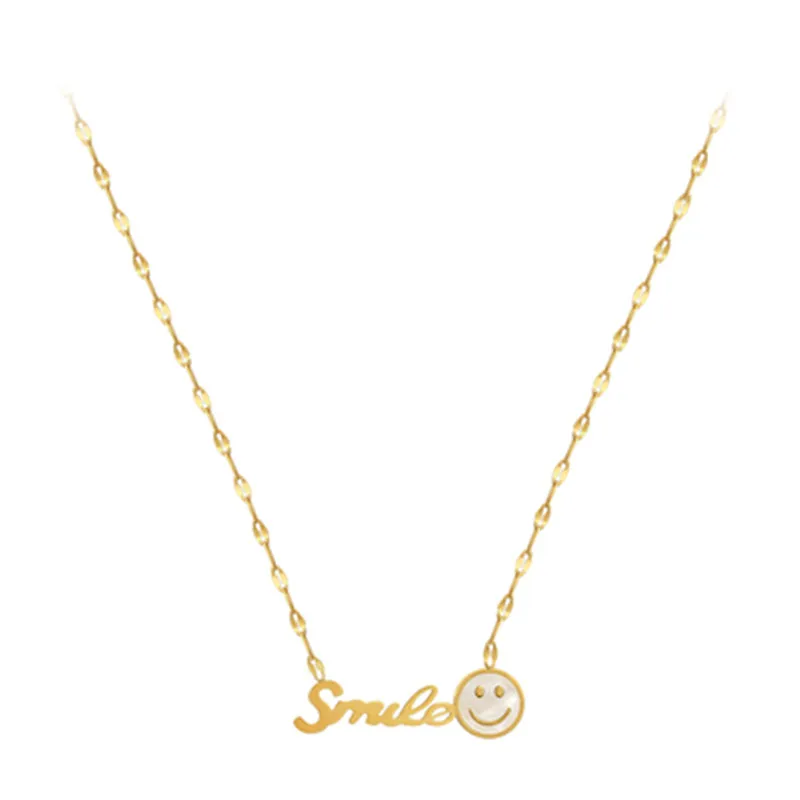 

Aimgal jewelry Smiley face titanium steel necklace for women