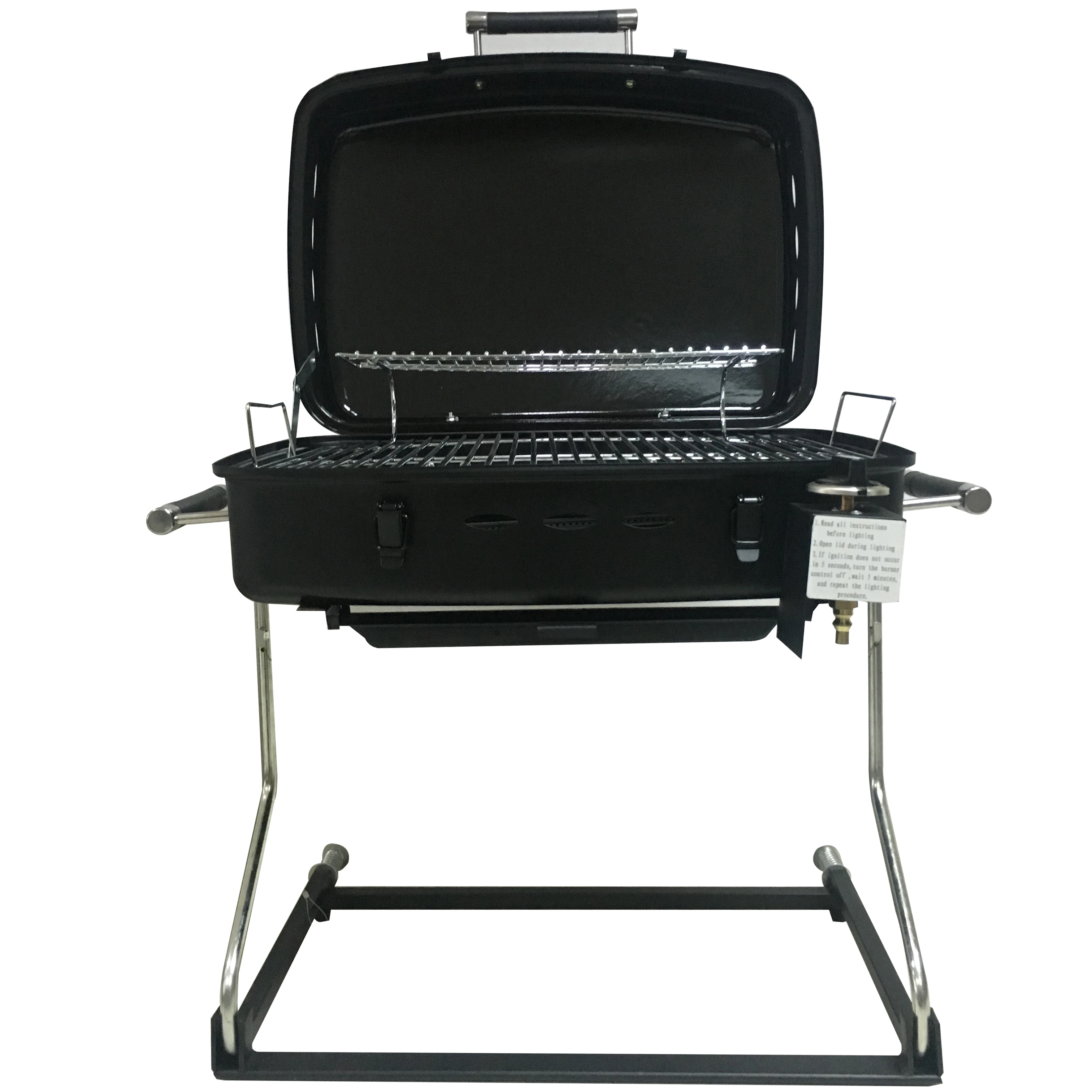 Outdoor 12000BTU portable black color for RV or boat with support legs easy to operate BBQ GAS grill