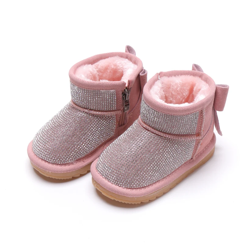 

2020 Hot sale Fashion Warm snow boots for children boys and girls Rhinestone bright Cute soft Toddler shoes