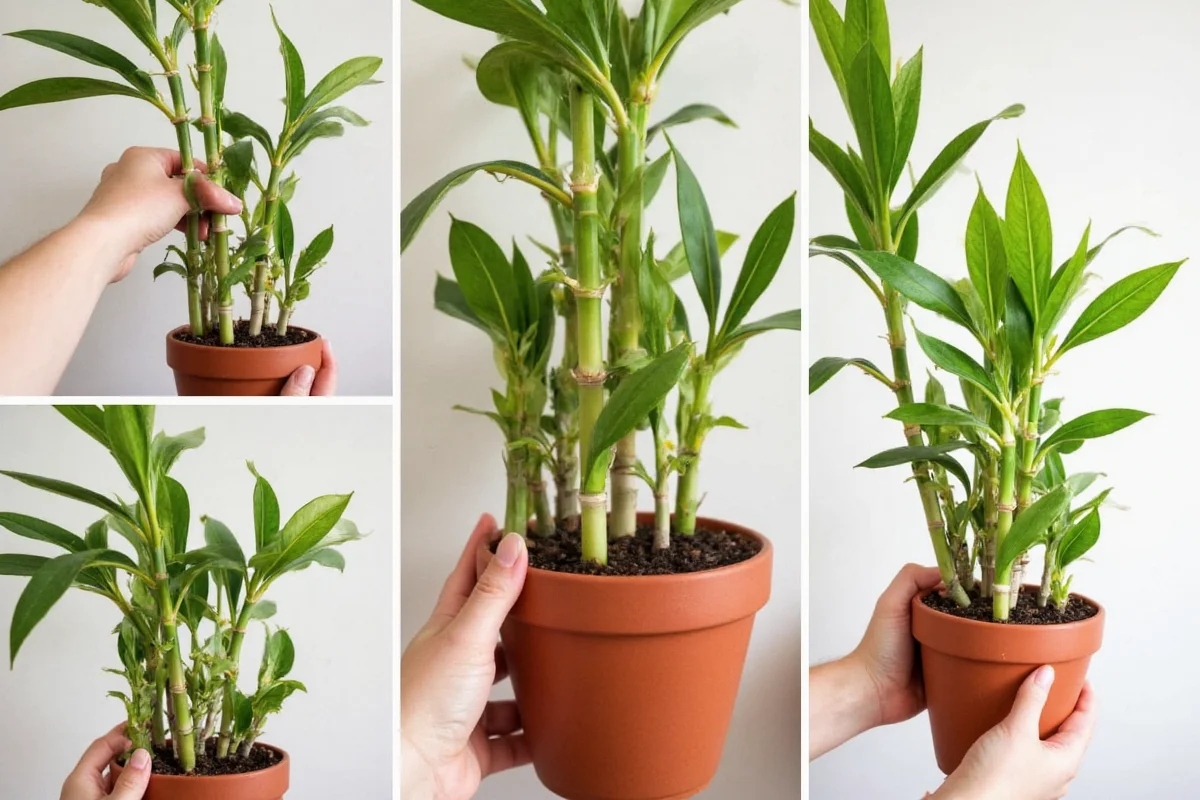 how do you repot a lucky bamboo plant