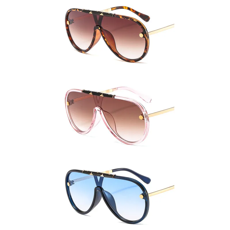 

WIIPU Ladies Fashion Modern Aviation Pilot Style Rivet Sunglasses Cool Gradient Brand Design Sunglasse