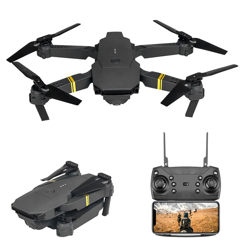 

HOSHI Eachine E58 RC Drone With Camera Wide Angle HD 720P Camera WIFI FPV Hight Hold Mode Foldable Arm Quadcopter Drone, Black