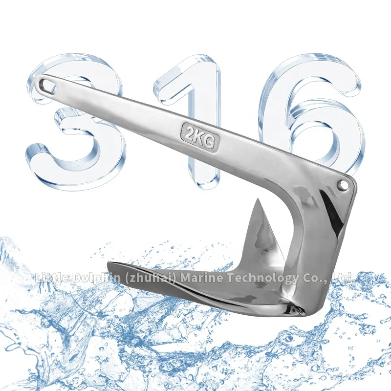 

Little Dolphin Hot Selling Marine Hardware Stainless Steel Bruce Style Anchor 316 Stainless Steel Anchor