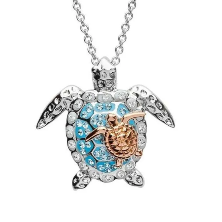 

Fashion Joyas Hiphop Rock Beach Turtle Animal Necklace Jewelry Gold Sliver Pendant, Siver/gold