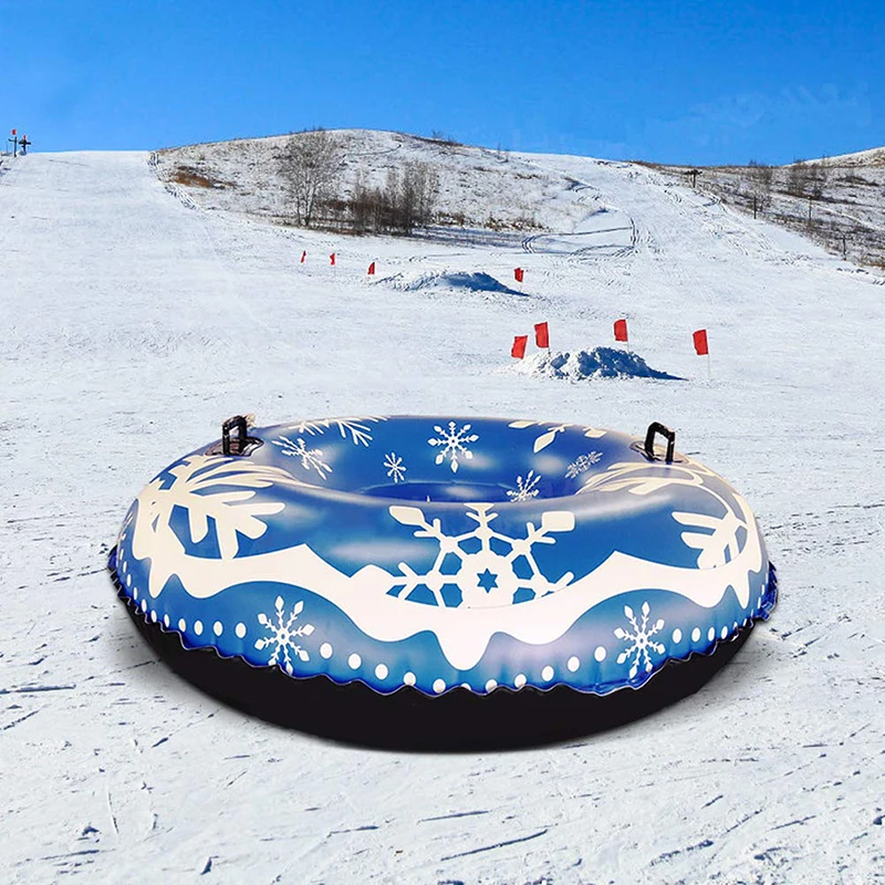 

Snow Inflatable Sled Round Tube Slide Adult Snowboard Ring Racing Slope Tube Sled Children Winter Sports Toy Ski Ring, 7 color