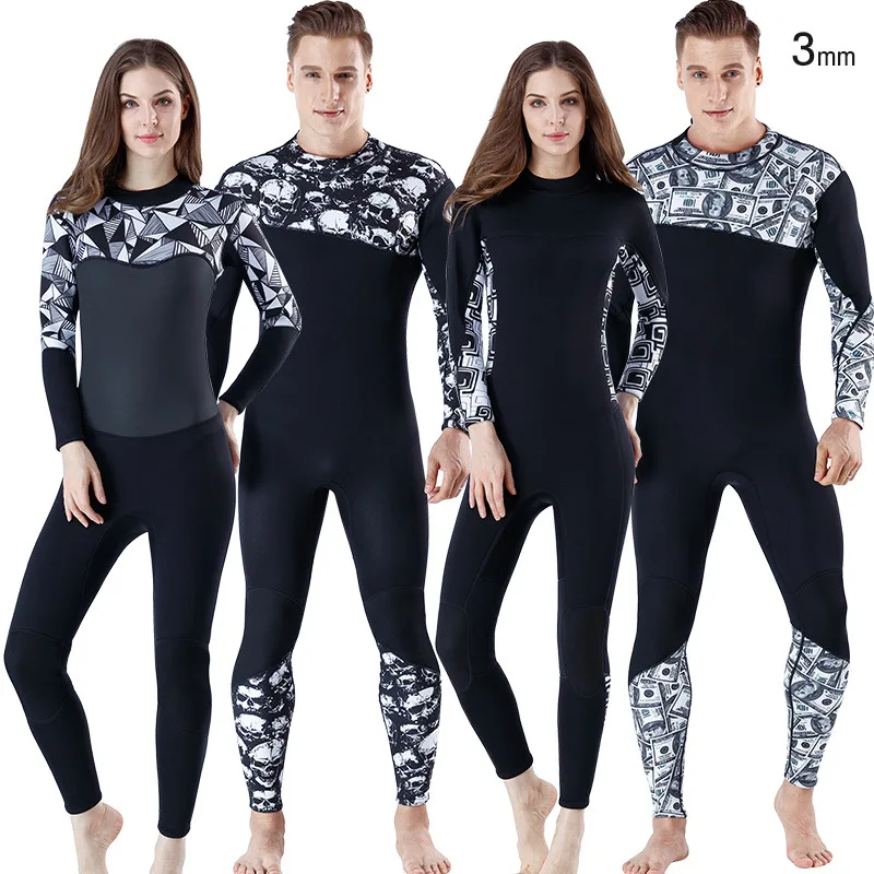 
Wetsuit Men women Full 3mm Surfing Suit, Diving Snorkeling Swimming Jumpsuit 