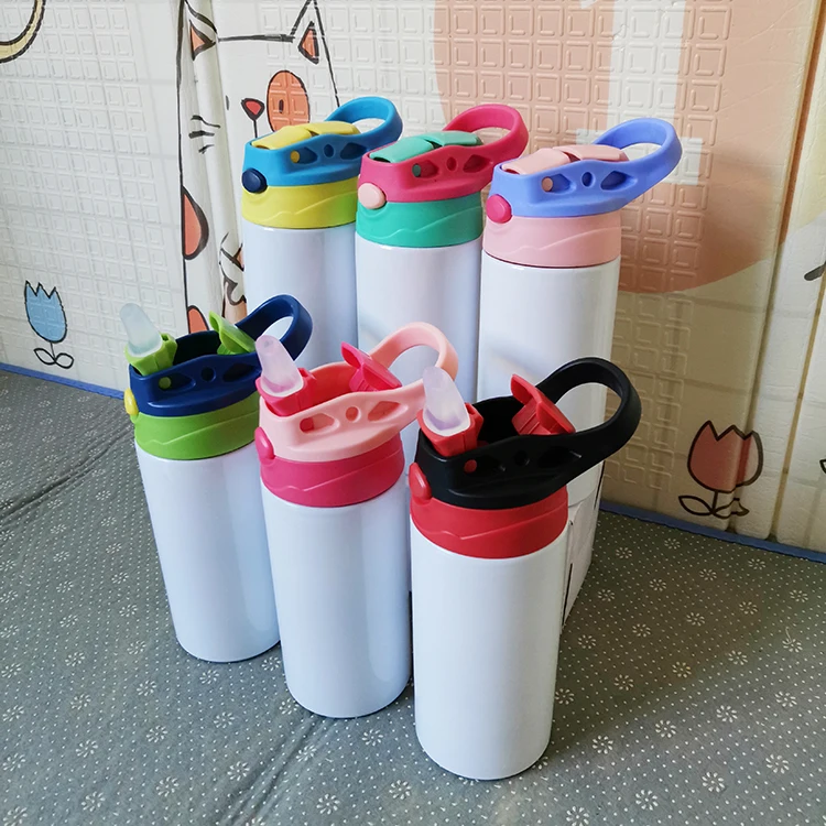 

Custom 12oz stainless steel kids blanks sublimation water bottle straight child cup tumbler for white sublimation transfer, 7 colors