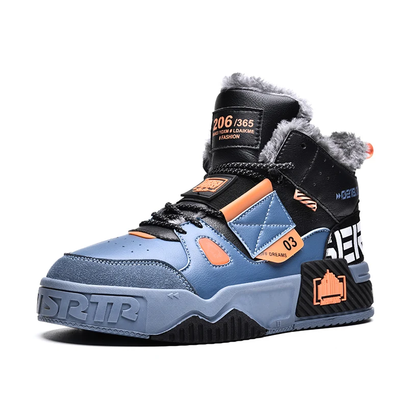 

Fashion Men Winter Boots Super Warm Plush Snow Boots Waterproof Outdoor Non-slip Black Ankle Boots Male Footwear Man Sneakers