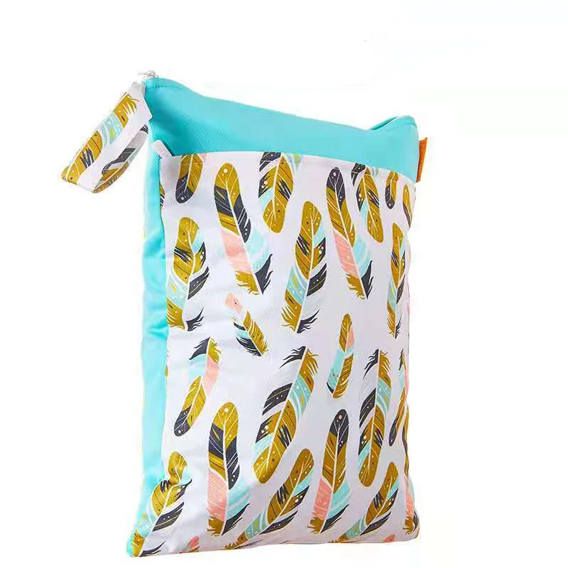 

Happyflute Waterproof PUL printed diaper nappy bag with snap closure handle wet bag baby Size 30x40CM travel bag