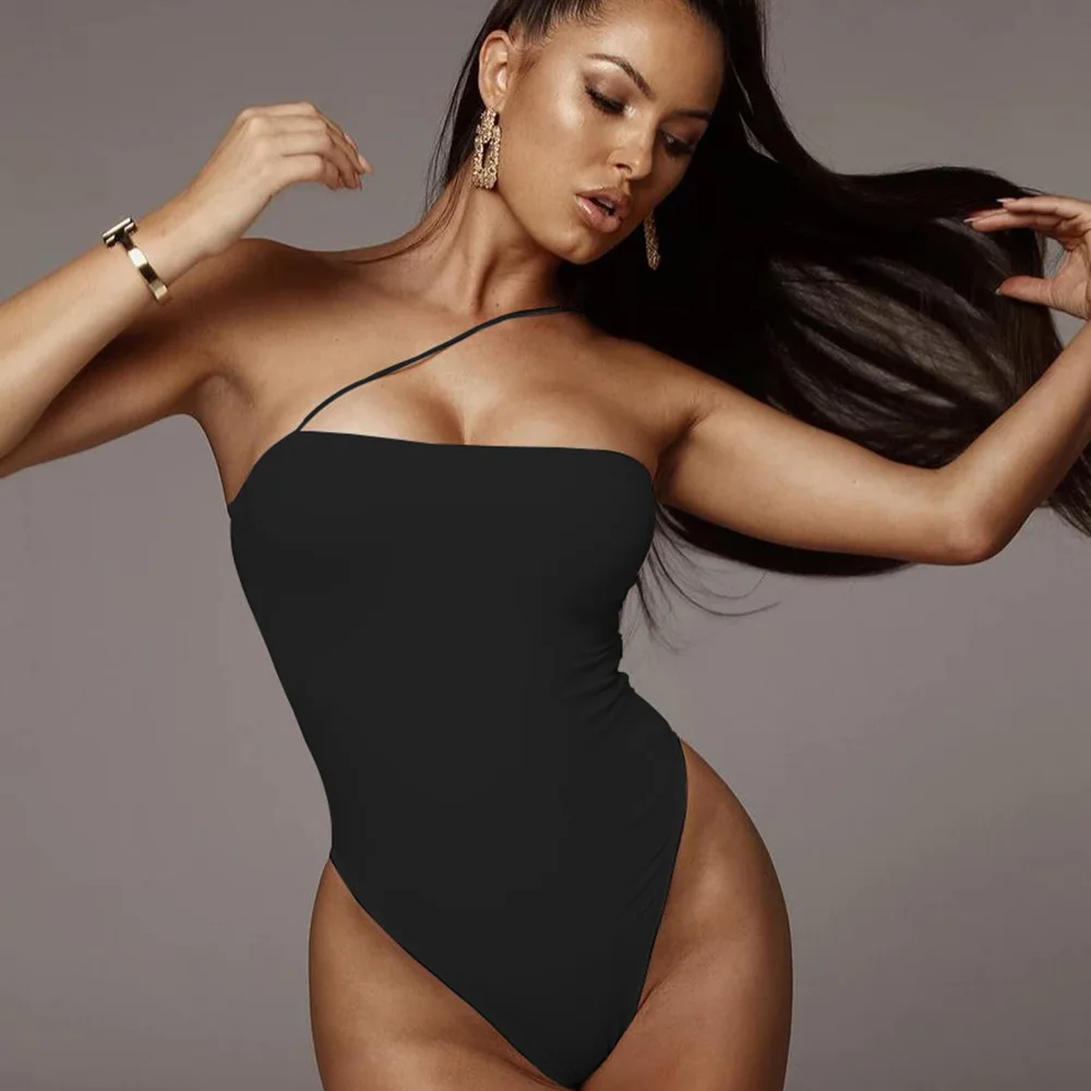

X00230V 2020 Best Selling sleeveless women bodysuits, Black