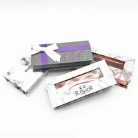 

5D MINK lash marble packaging 25mm mink eyelashes with customized packaging and logo printing eyelash marble packaging boxes