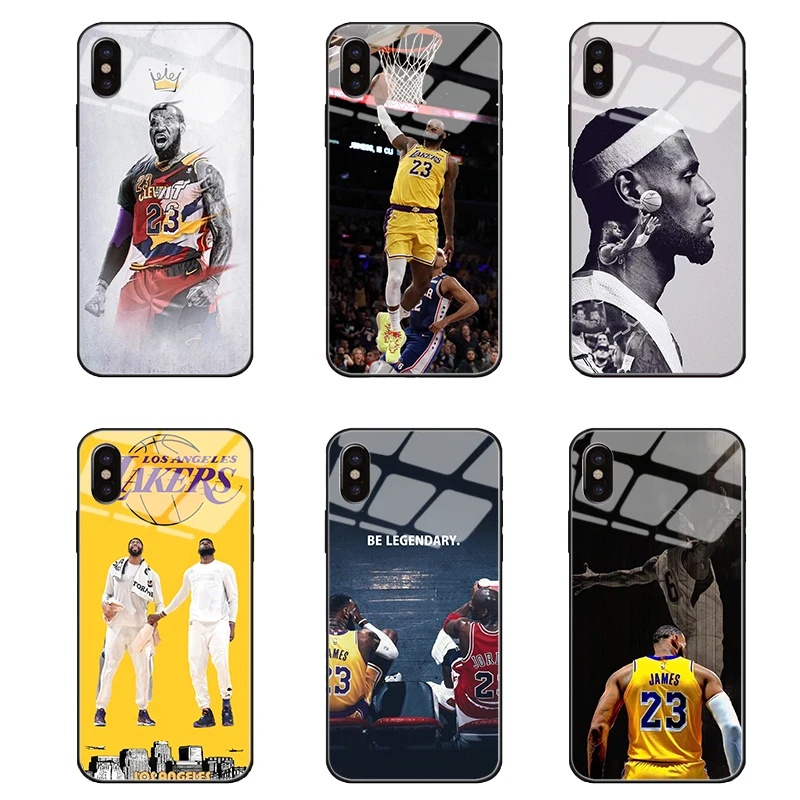 

NBA Basketball LeBron James Glass Phone Cases for iPhone 11 11 Pro Max for iPhone 7 8