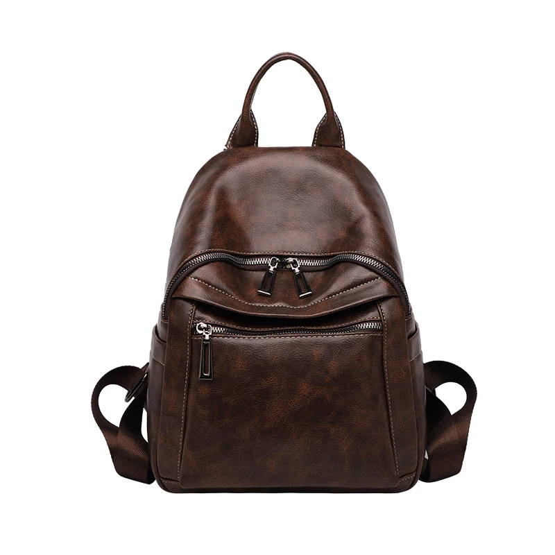 

Classic Backpack with Magnetic Button Zipper Multi-Purpose Purse Makeup Ladies Backpack, Customized color