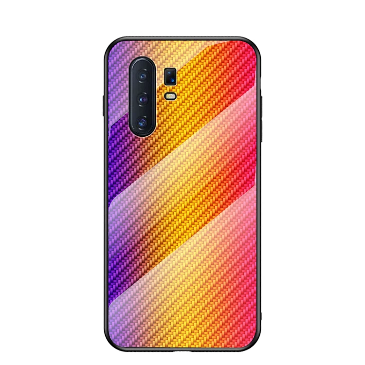 

Carbon Fiber Style Tempered Glass Phone Case for VIVO X30 pro