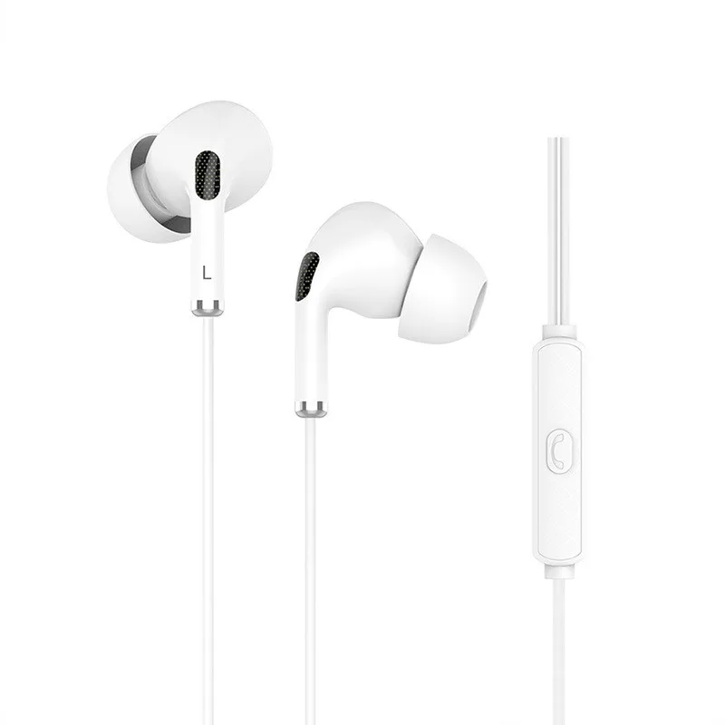 

Langsdom R34 good quality in ear wired gaming earphones music play switch pause HD call stereo white phone earset with mic