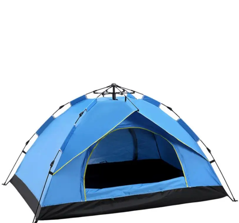 

Outdoor custon 2-4 person automatic quick open rainproof sunscreen camping tent, Blue