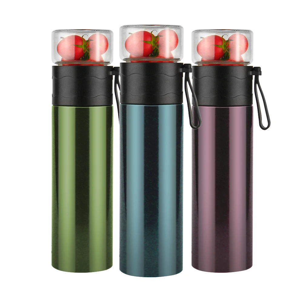 

500ML Stainless Steel Water bottles with tea infuser Double Wall Bottle for Clean Tea Portable for travel, Customized color