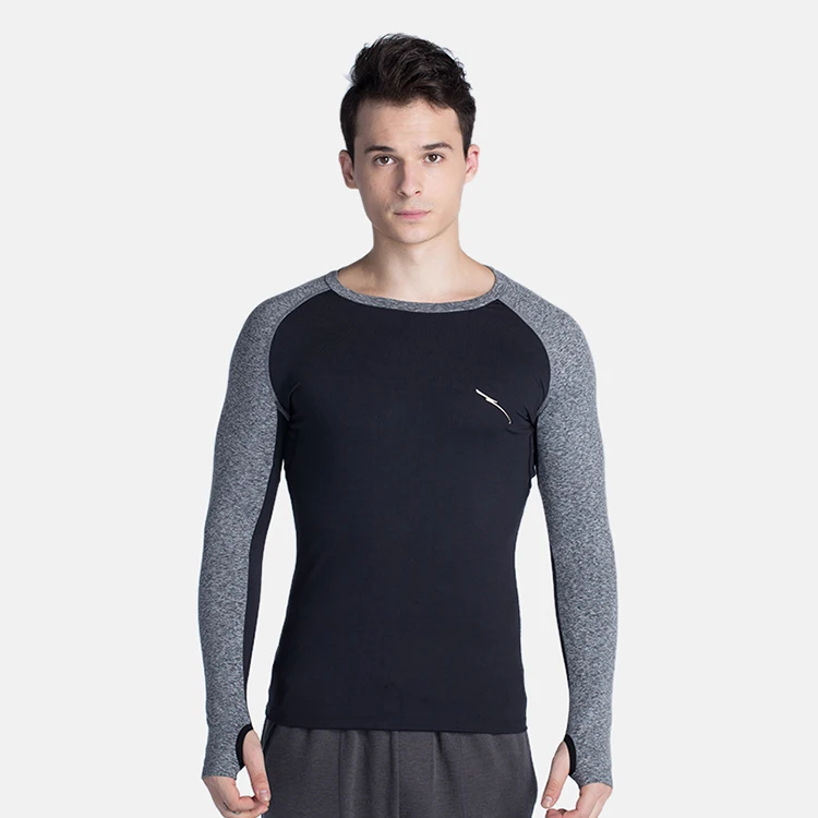 

High Quality fitness workout clothing gym wear men long sleeve t shirt