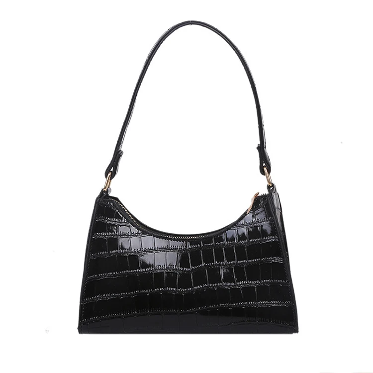 

Designer Crocodile Shoulder Armpit Women Trendy Alligator Solid crossbody Leather Handbag Female Mini Purse Bag, 5colors