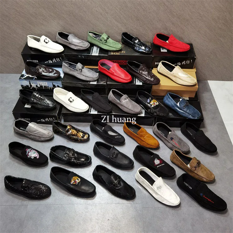 

M7315 Fashion Sneakers Handmade Mens Loafers Moccasins Breathable Slip on Boat Leather Men Casual Shoes
