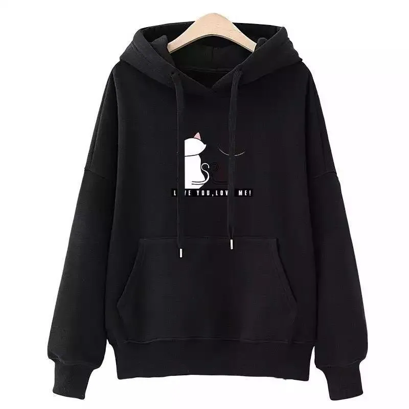 

Hooded sweater women plus velvet padded hoodie fashion loose pullover women's clothing wholesale