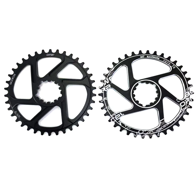 

RACEWORK Cycle Alloy Round Chainwheel 32T 34T 36T 38T MTB Positive Negative Teeth Discs Chainring Chain ring Other Bicycle Parts, Black