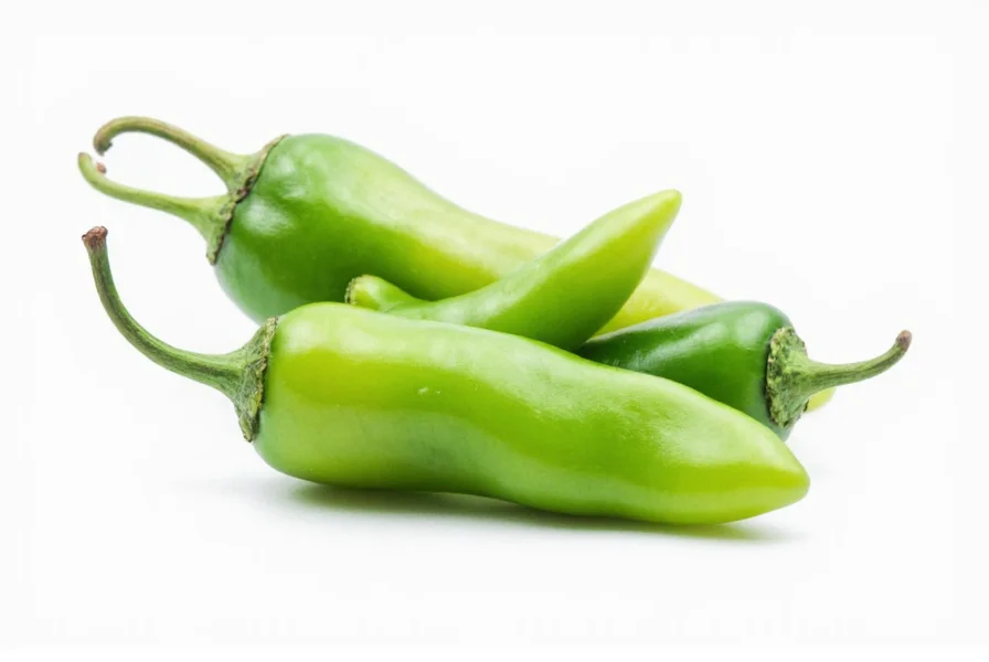 Side-by-side comparison of serrano peppers and jalapeno peppers showing size and shape differences
