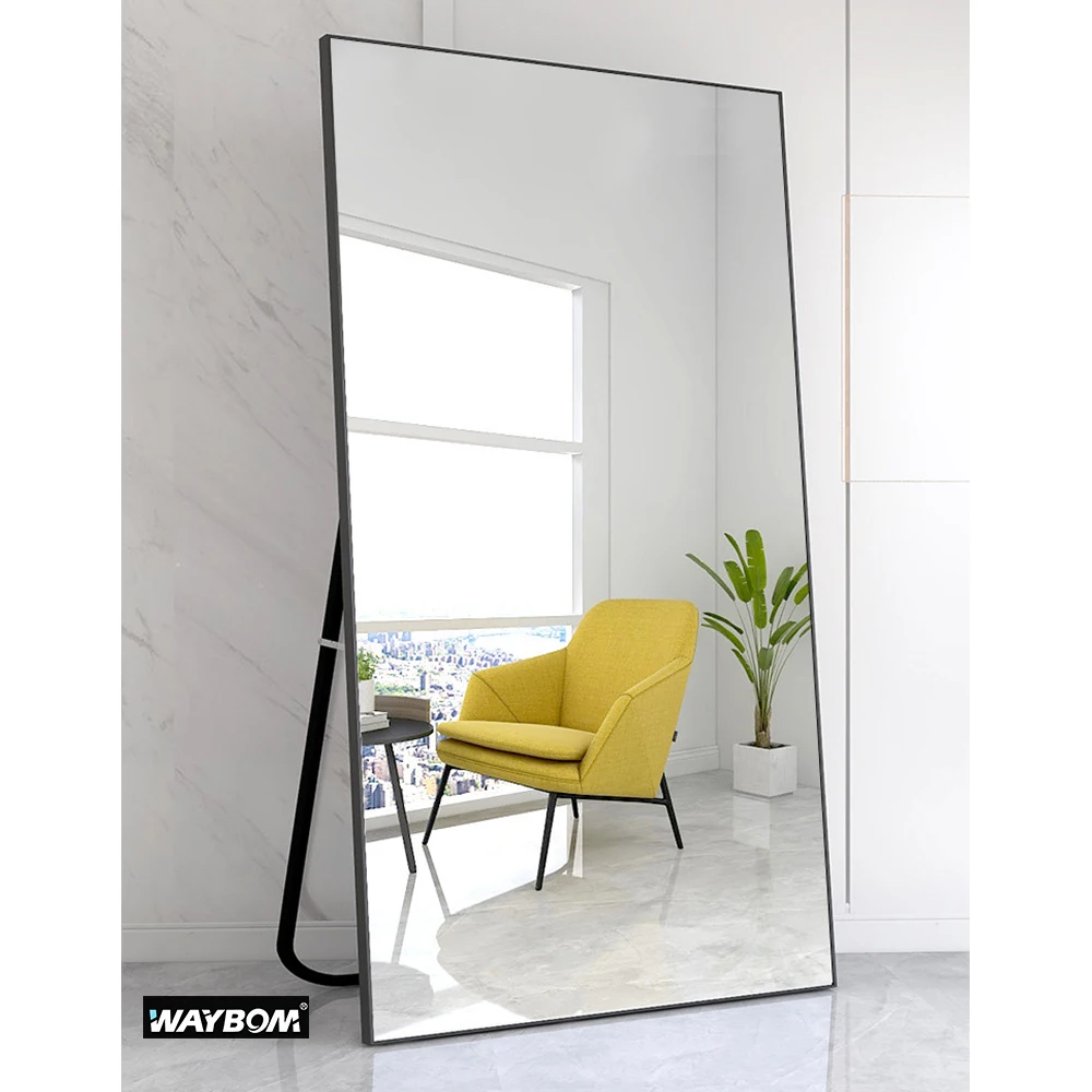 

Big Mirrors Aluminium Silver Glass Framed Gold Full Length Floor Rectangle Dressing Mirror, Black silver white golden gray
