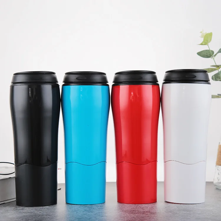 

Flypeak Wholesale 16oz BPA FREE Double Wall Plastic Water Bottle Mug with Sucker Sports Portable Thermos, Customized color